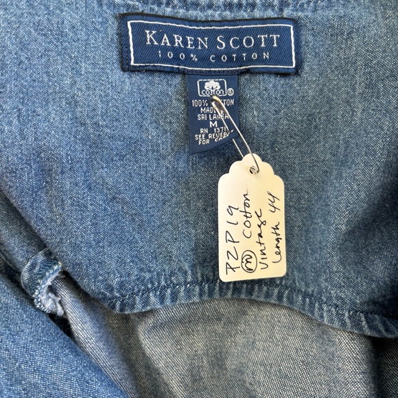 Vintage Karen Scott Blue Denim Dress Medium - Picture 8 of 8